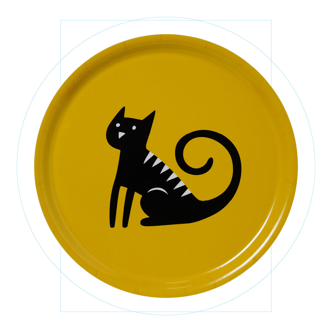 Sitting cat – round tray