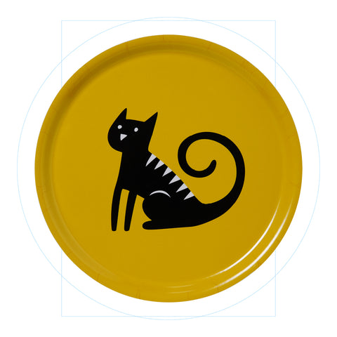 Sitting cat – round tray