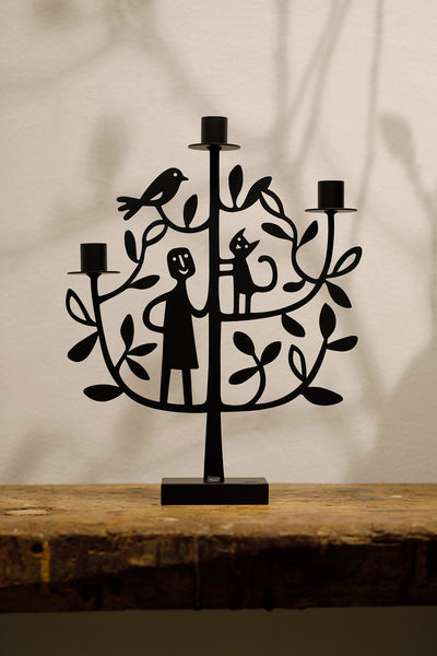 Cat in tree – candle holder