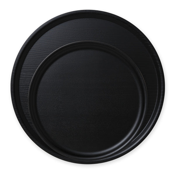 B&L Wood – black round tray