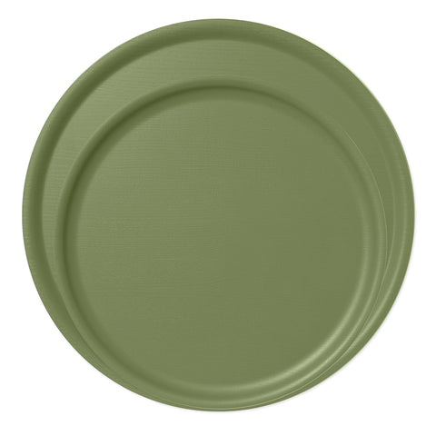 B&L Wood – Olive green round tray