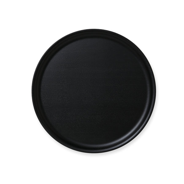 B&L Wood – black round tray